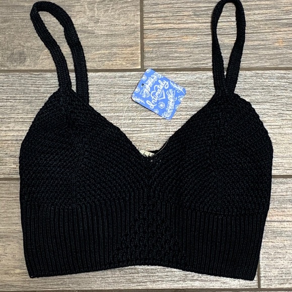 XS NWT Free People You Wanna Black Brami Bralette Crop Top - Picture 4 of 8